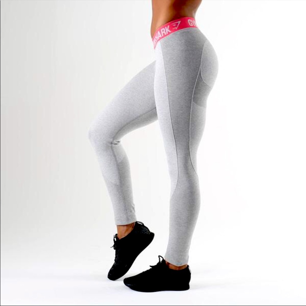 Gymshark Flex Leggings - Light Grey Marl Pink (original style)